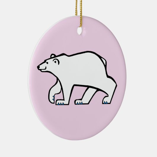 Schattigee POLAR BEREN - Wildlife - Arctic pink Keramisch Ornament (Rechts)