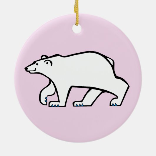 Schattigee POLAR BEREN - Wildlife - Arctic pink Keramisch Ornament (Achterkant)