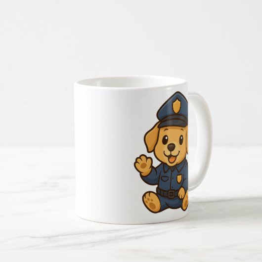 Schattigee Politie Golden Retriever Mok. Drinkglaz Koffiemok (Voorkant rechts)