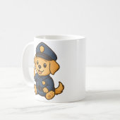 Schattigee Politie Golden Retriever Mok. Drinkglaz Koffiemok (Voorkant links)
