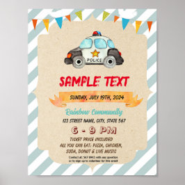 Schattigee Politie thema flyer Poster