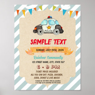 Schattigee Politie thema flyer Poster