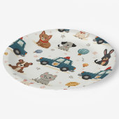 Schattigee politieauto’s en dieren papieren bordje (Gekanteld)