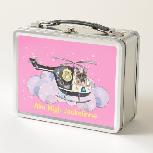 Schattigee politiehond K9-Unit op helikopter (Voorkant)