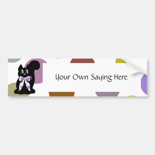 Schattigee Polka Dot Black Kitty Cat Bumpersticker (Voorkant)