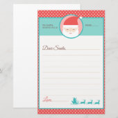 Schattigee Polka Dot Brief aan de Kerstman Briefpapier (Voorkant / Achterkant)