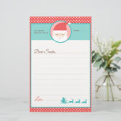 Schattigee Polka Dot Brief aan de Kerstman Briefpapier (Staand voorkant)