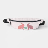 Schattigee Polka Dot Bunnies Pink Heuptasje (Voorkant)