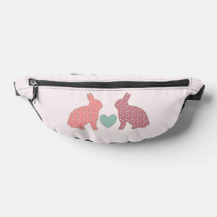 Schattigee Polka Dot Bunnies Pink Heuptasje