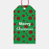 Schattigee polka dot Christmas Red Green patroon Cadeaulabel (Voorkant)