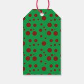 Schattigee polka dot Christmas Red Green patroon Cadeaulabel (Achterkant)