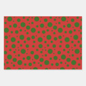 Schattigee polka dot Christmas Red Green patroon Inpakpapier Vel (Voorkant)