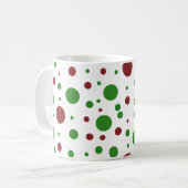 Schattigee polka dot Christmas Red Green patroon Koffiemok (Voorkant links)