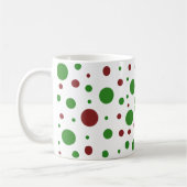 Schattigee polka dot Christmas Red Green patroon Koffiemok (Links)