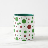 Schattigee polka dot Christmas Red Green patroon Mok (Midden)