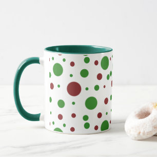 Schattigee polka dot Christmas Red Green patroon Mok