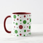 Schattigee polka dot Christmas Red Green patroon Mok (Links)