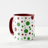Schattigee polka dot Christmas Red Green patroon Mok (Voorkant links)
