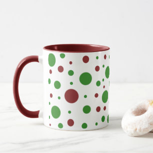 Schattigee polka dot Christmas Red Green patroon Mok