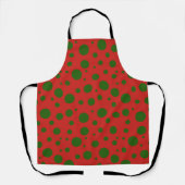 Schattigee polka dot Christmas Red Green patroon Schort (Voorkant)