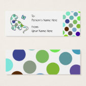 Schattigee Polka Dot Dinosaur Gift Label Mini Visitekaartjes (Voorkant /achterkant)