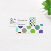 Schattigee Polka Dot Dinosaur Gift Label Mini Visitekaartjes (Bureau)