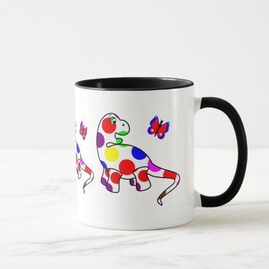 Schattigee Polka Dot Dinosaur Mok (Rechts)