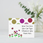 Schattigee Polka Dot Flowers Briefkaart (Staand voorkant)
