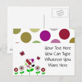 Schattigee Polka Dot Flowers Briefkaart (Voorkant / Achterkant)