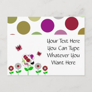 Schattigee Polka Dot Flowers Briefkaart