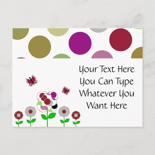 Schattigee Polka Dot Flowers Briefkaart (Voorkant)