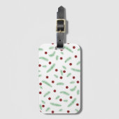 Schattigee polka dot kerstboom rood groen patroon bagagelabel (Voorkant (verticaal))