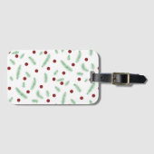 Schattigee polka dot kerstboom rood groen patroon bagagelabel (Voorkant (horizontaal))