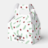 Schattigee polka dot kerstboom rood groen patroon bedankdoosjes (Voorkant Zijde)