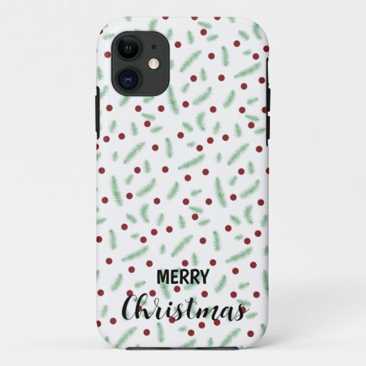 Schattigee polka dot kerstboom rood groen patroon Case-Mate iPhone case (Achterkant)