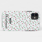Schattigee polka dot kerstboom rood groen patroon Case-Mate iPhone case (Achterkant (horizontaal))