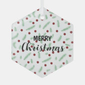 Schattigee polka dot kerstboom rood groen patroon glas ornament (Voorkant)