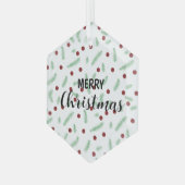 Schattigee polka dot kerstboom rood groen patroon glas ornament (Voorkant links)
