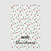 Schattigee polka dot kerstboom rood groen patroon golfhanddoek (Voorkant)