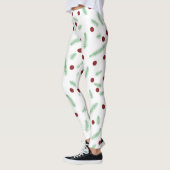 Schattigee polka dot kerstboom rood groen patroon leggings (Links)