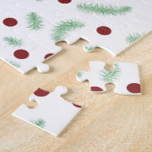 Schattigee polka dot kerstboom rood groen patroon legpuzzel (Zijkant)