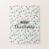 Schattigee polka dot kerstboom rood groen patroon legpuzzel (Verticaal)