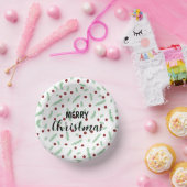 Schattigee polka dot kerstboom rood groen patroon papieren kommen (Feest)