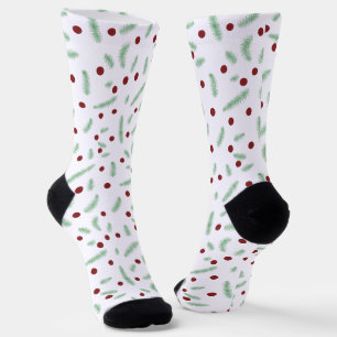 Schattigee polka dot kerstboom rood groen patroon sokken