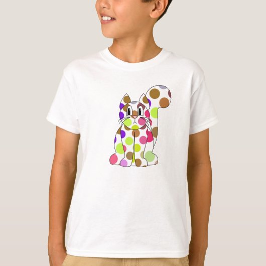 Schattigee Polka Dot Kitty Cat Shirt (Voorkant)