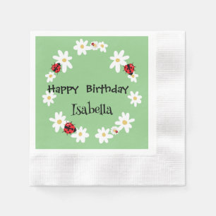 Schattigee Polka dot Ladybug Daisy Bloem Bloemen K Servet