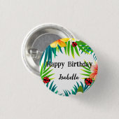 Schattigee Polka dot Ladybug Zomer Bloempalm Verja Ronde Button 3,2 Cm (Voorkant /achterkant)