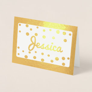 Schattigee Polka Dot Monogram Bruidsmeisje Bedankt Folie Kaarten