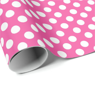 Schattigee Polka Dot Naadloos Patroon op Roze Acht Cadeaupapier