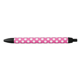 Schattigee Polka Dot Naadloos Patroon op Roze Zwarte Inkt Pen
